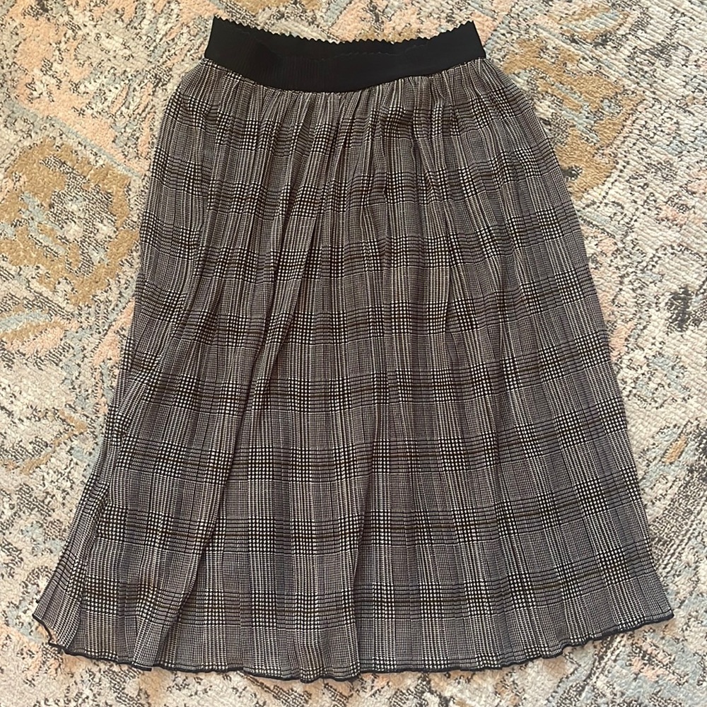 Zara Plaid Accordion Pleat Skirt